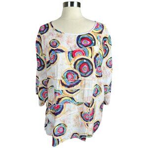 Radzoli Top Womens 3X xxxl wearable tunic t shirt art pocket artsy casual summer